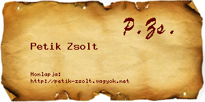 Petik Zsolt névjegykártya